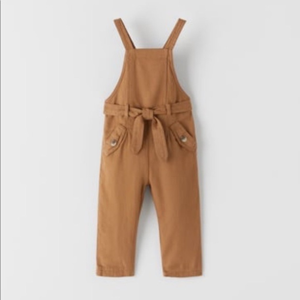 Zara Girls Belted Overalls 4/5T